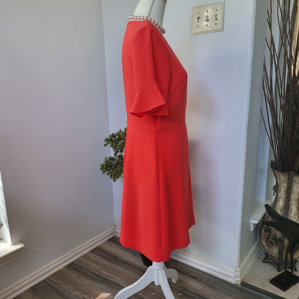 Banana Republic Elegant Red Ruffle Sleeve Dress - Picture 4 of 15